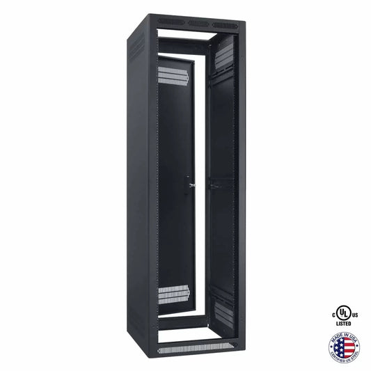 Lowell LER Series Enclosed AV Rack Welded Steel 19" Install Rack | 32"D | 40U | With Rear Door