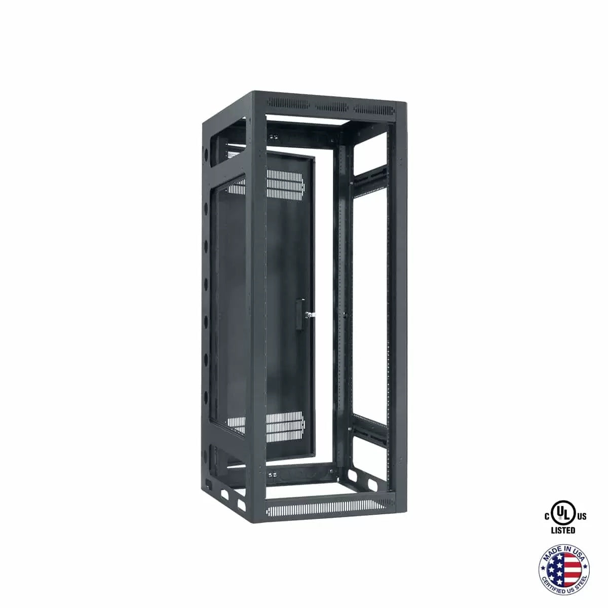 Lowell LGR Gangable AV Rack Open-Frame Steel Install Rack | 27"D | 24U | With Rear Door