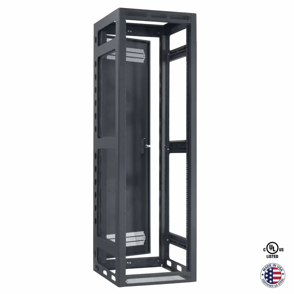 Lowell LGR Gangable AV Rack Open-Frame Steel Install Rack | 27"D | 40U | With Rear Door