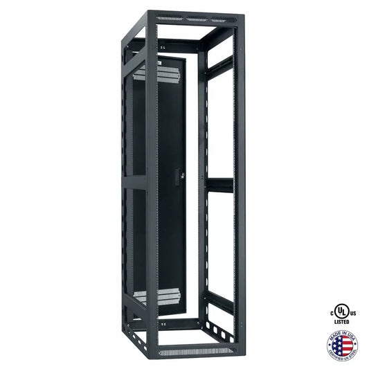 Lowell LGR Gangable AV Rack Open-Frame Steel Install Rack | 42"D | 40U | With Rear Door