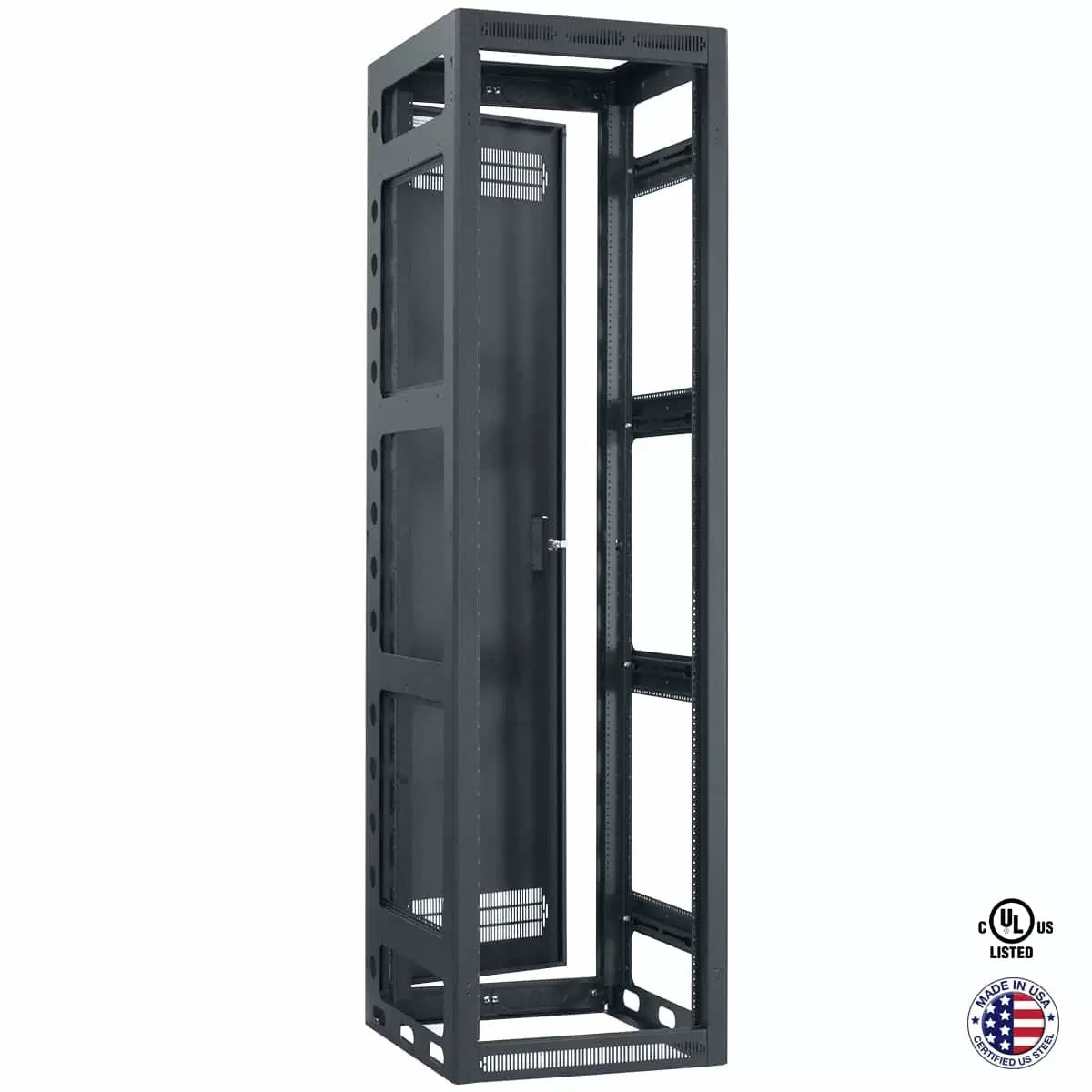 Lowell LGR Gangable AV Rack Open-Frame Steel Install Rack | 27"D | 44U | With Rear Door