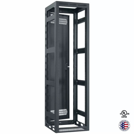 Lowell LGR Gangable AV Rack Open-Frame Steel Install Rack | 27"D | 44U | With Rear Door