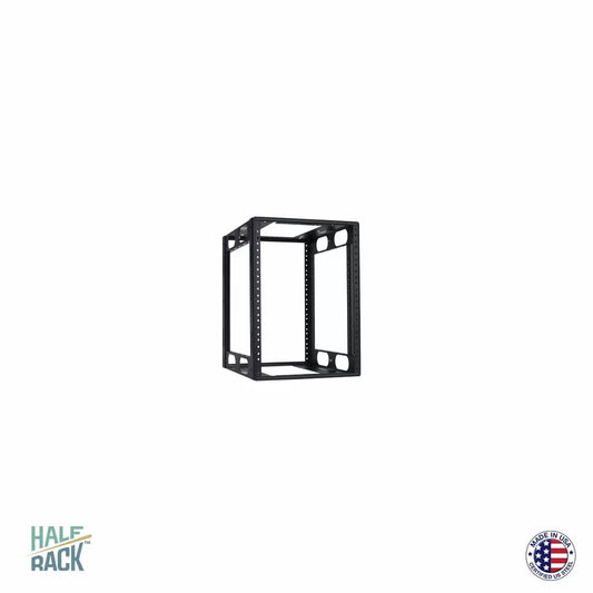 Lowell LHFR Series Half-Width Open Frame Rack | 8U | 14"D