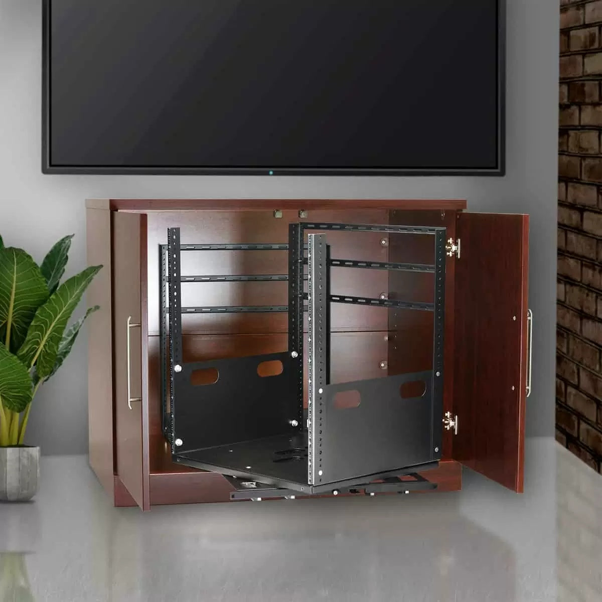 Lowell LPTR4 Pull & Turn AV Rack Built-In Rotating Rack | 14U | 23"D