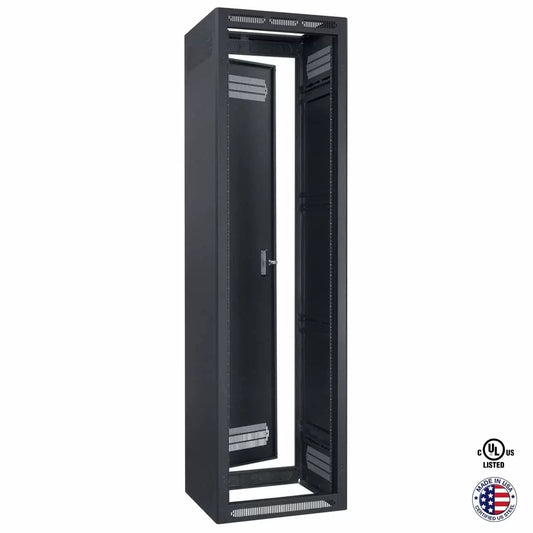 Lowell LSER Seismic Rated Enclosed AV Rack with Rear Door | 27"D