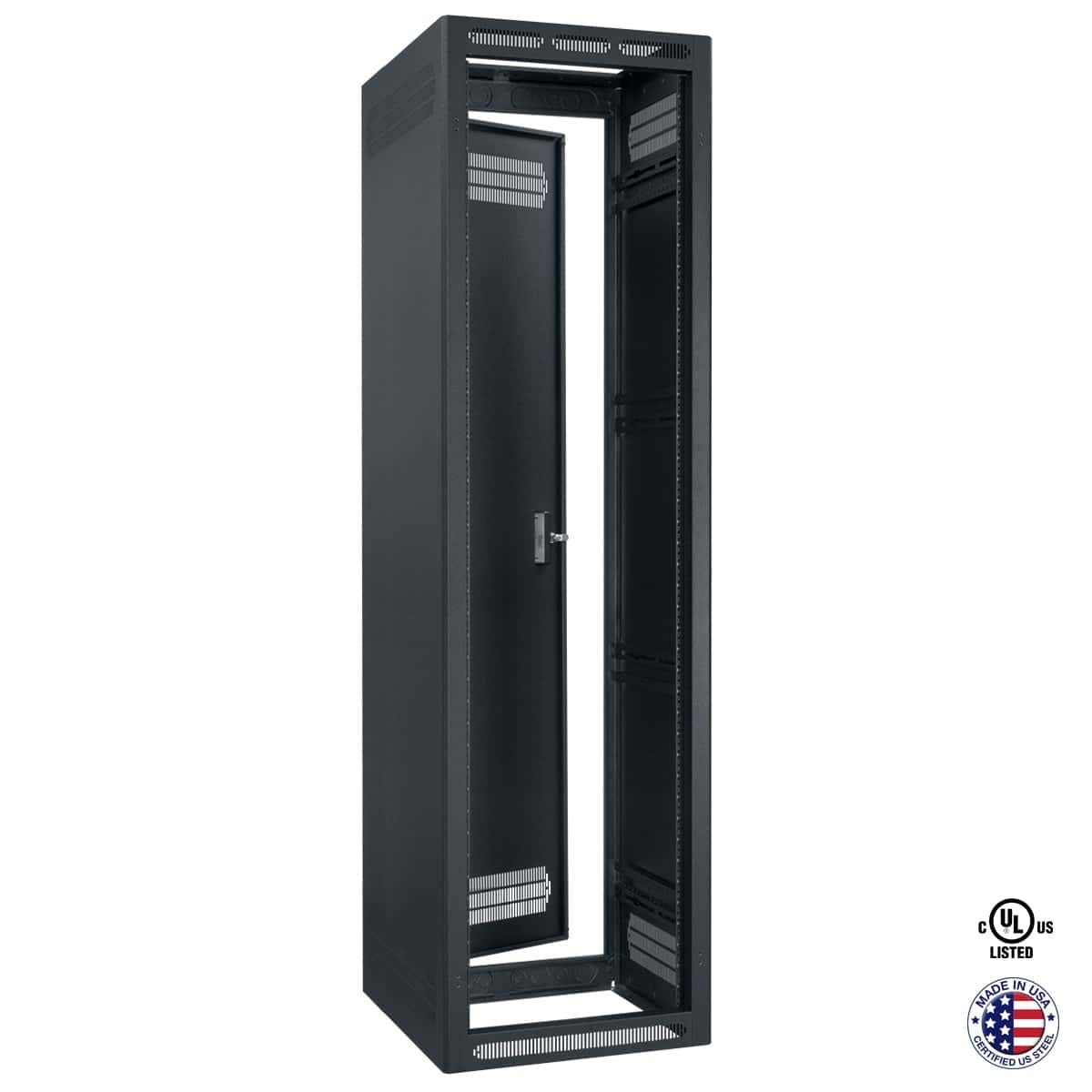 Lowell LSER Seismic Rated Enclosed AV Rack with Rear Door | 32"D