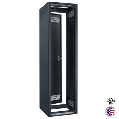 Lowell LSER Seismic Rated Enclosed AV Rack with Rear Door | 32"D