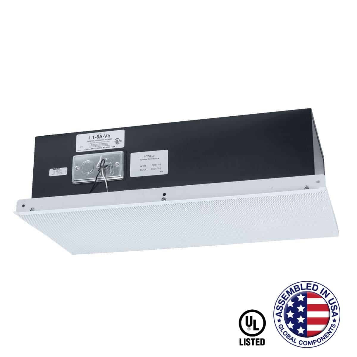 Lowell 8" Coaxial Lay-in Tile Ceiling Speaker With Grille | No Transformer | Premium