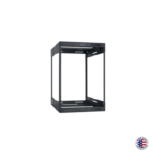 Lowell LVR Series Variable Depth AV Rack Open-Frame Steel Rack | 14U | 21-28"D