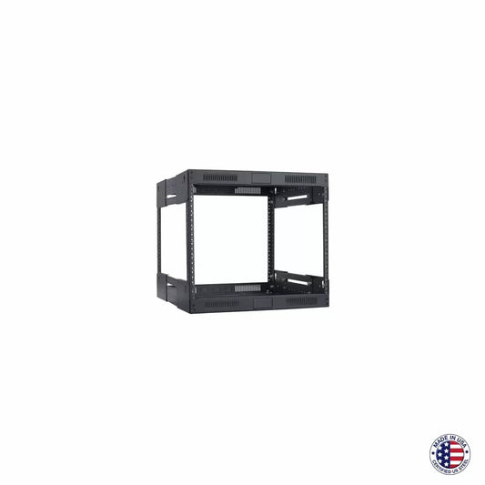 Lowell LVR Series Variable Depth AV Rack Open-Frame Steel Rack | 8U | 14-21"D