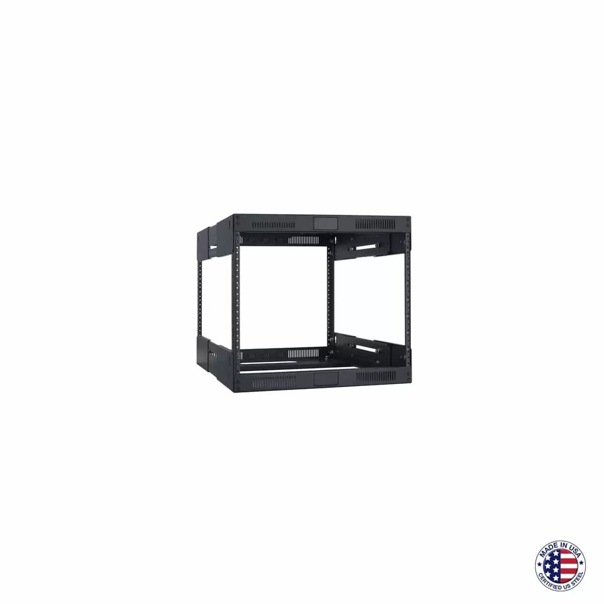 Lowell LVR Series Variable Depth AV Rack Open-Frame Steel Rack | 8U | 21-28"D