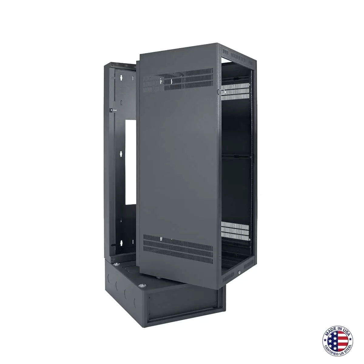 Lowell LWBR Wall Rack with 4U Base Swing-Out Wall Rack | 24U | 28"D