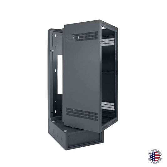 Lowell LWBR Wall Rack with 4U Base Swing-Out Wall Rack | 24U | 28"D