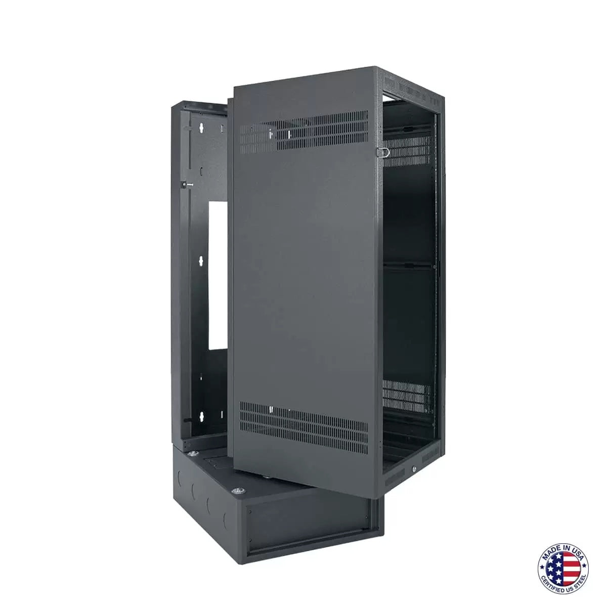 Lowell LWBR Wall Rack with 4U Base Swing-Out Wall Rack | 24U | 32"D
