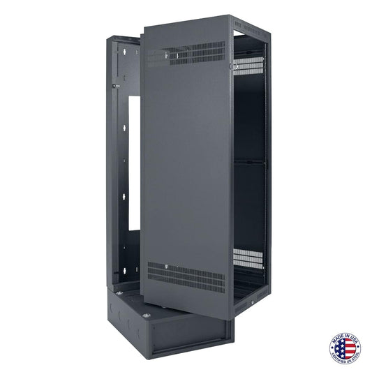 Lowell LWBR Wall Rack with 4U Base Swing-Out Wall Rack | 35U | 32"D