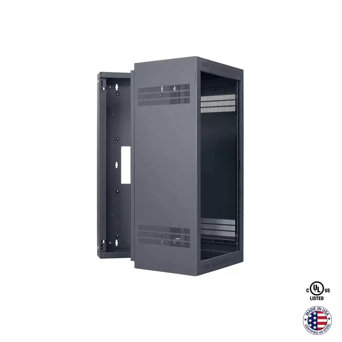 Lowell LWR Series Wall Mount Rack Sectional Steel Cabinet | 24U | 23"D