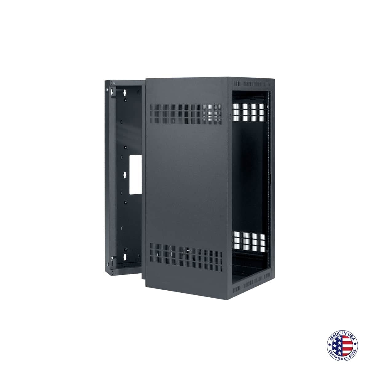 Lowell LWR Series Wall Mount Rack Sectional Steel Cabinet | 24U | 28"D