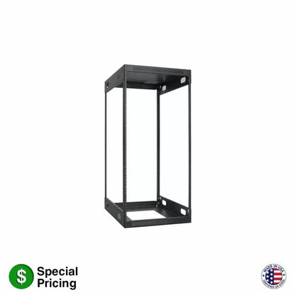 Lowell LXR Series Slim AV Rack Open-Frame Steel Rack For Tight Spaces | 22U | 26"D
