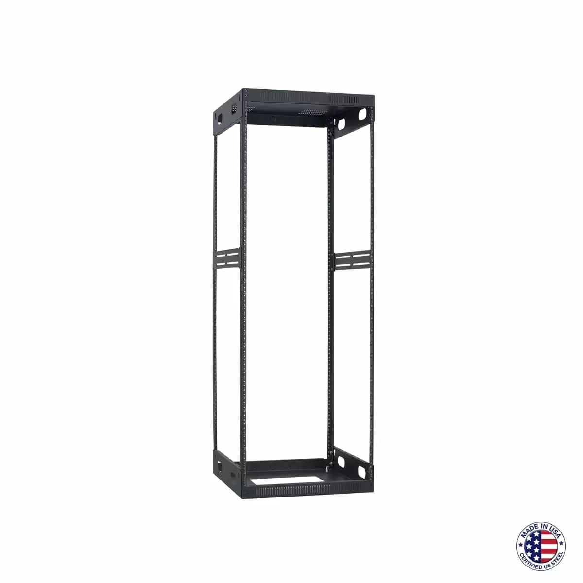 Lowell LXR Series Slim AV Rack Open-Frame Steel Rack For Tight Spaces | 30U | 21"D