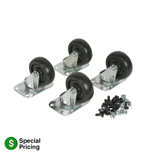 Lowell LXR Swivel Casters for Slim Rack Set of Four | Fine-Floor Casters | Non-Locking