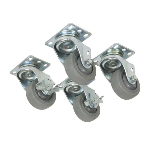 Lowell LXR Swivel Casters for Slim Rack Set of Four | Fine-Floor Casters | 2 Locking + 2 Non-Locking