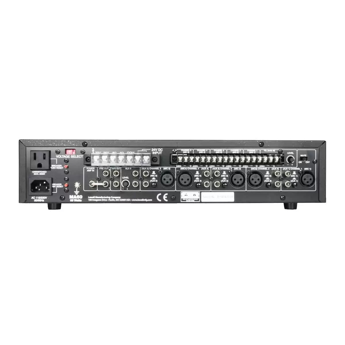 Lowell Commercial Mixer Amplifier 19" Rack-Mount Mixer Amp | 60W