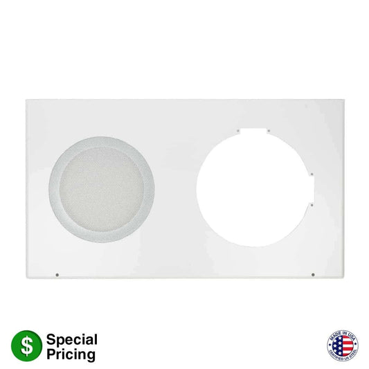 Lowell Clock-Speaker Center Grille with Frame for Wall Install | Round Perforation | Surface Mount