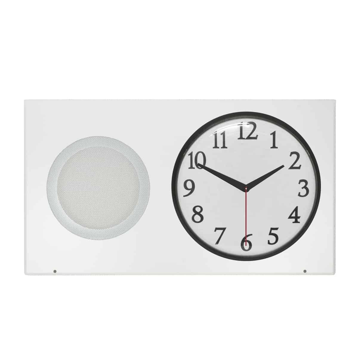 Lowell Clock-Speaker Center Grille with Frame for Wall Install | Round Perforation | Surface Mount