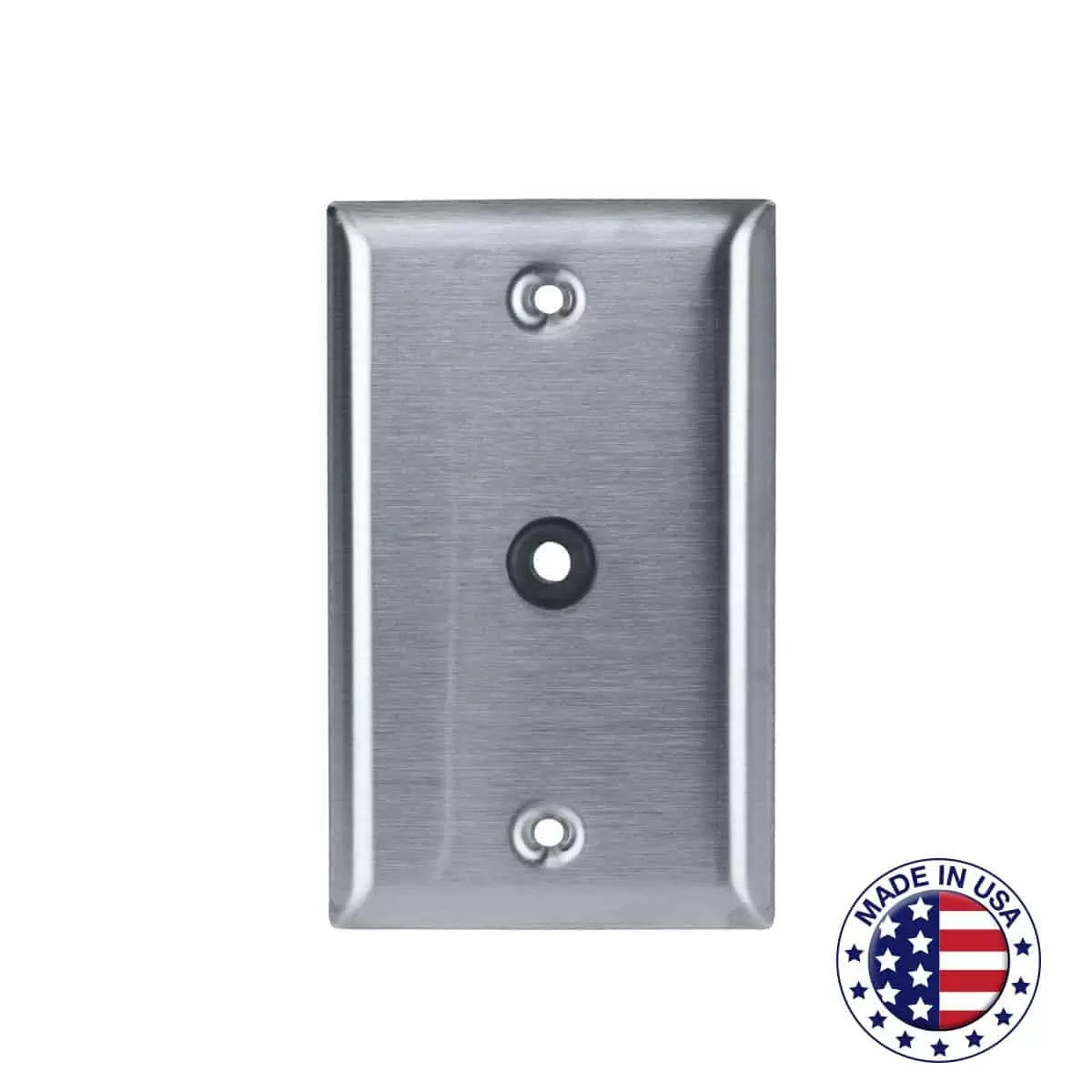 Lowell MCP14 1-Gang Stainless Steel Mic Wall Plate With Grommet