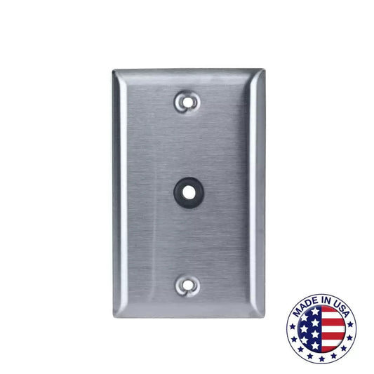 Lowell MCP14 1-Gang Stainless Steel Mic Wall Plate With Grommet