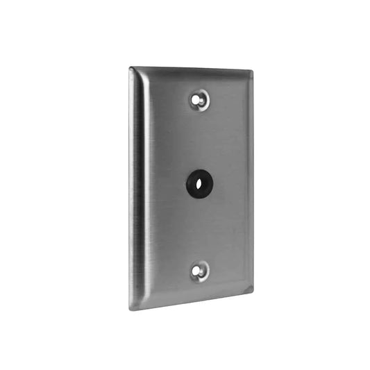 Lowell MCP14 1-Gang Stainless Steel Mic Wall Plate With Grommet