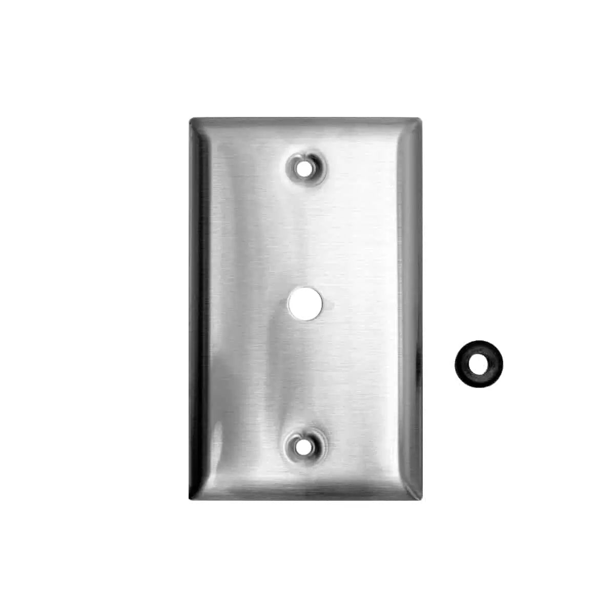 Lowell MCP14 1-Gang Stainless Steel Mic Wall Plate With Grommet