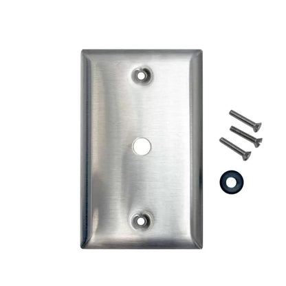 Lowell MCP14 1-Gang Stainless Steel Mic Wall Plate With Grommet