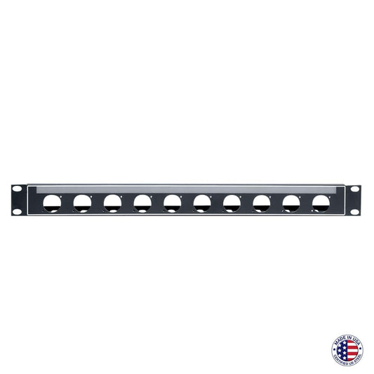 Lowell N10P-ID-1 1U Rackmount Panel For 10 Neutrik or Switchcraft Connectors