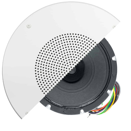 Lowell 8" Dual Cone Speaker with 25/70V Transformer and Grille | No Volume Control