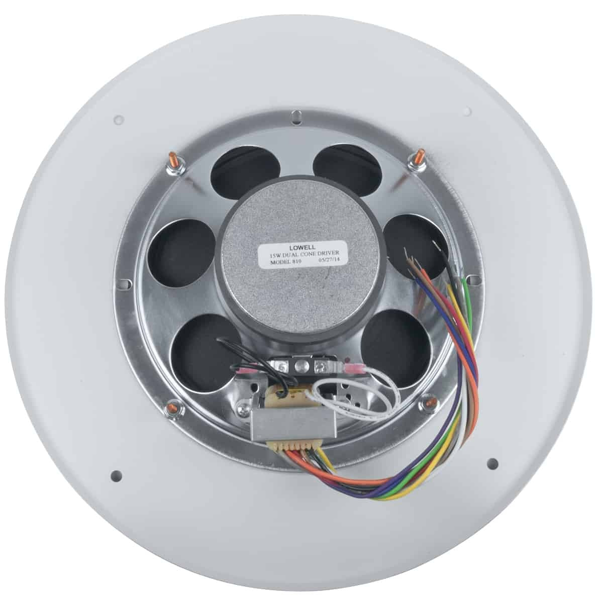 Lowell 8" Dual Cone Speaker with 25/70V Transformer and Grille | No Volume Control