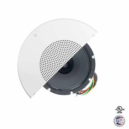 Lowell 8" Dual Cone Speaker with 25/70V Transformer and Grille | Screwdriver-Adjustable Volume Control