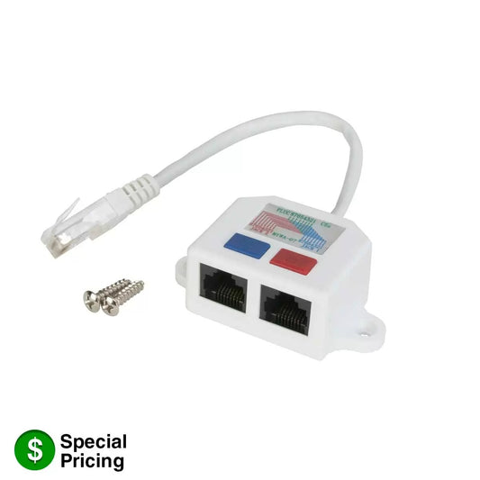 Lowell RJ45-Y Gold-Contact RJ45 Y-Adaptor With 6" Pigtail