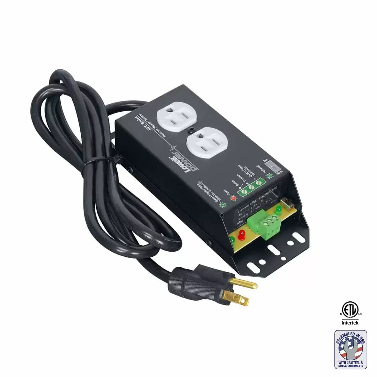 Lowell RPC Remote Power Control Low Voltage AC Switch | 15A | 2 Outlets | NEMA 5-15R