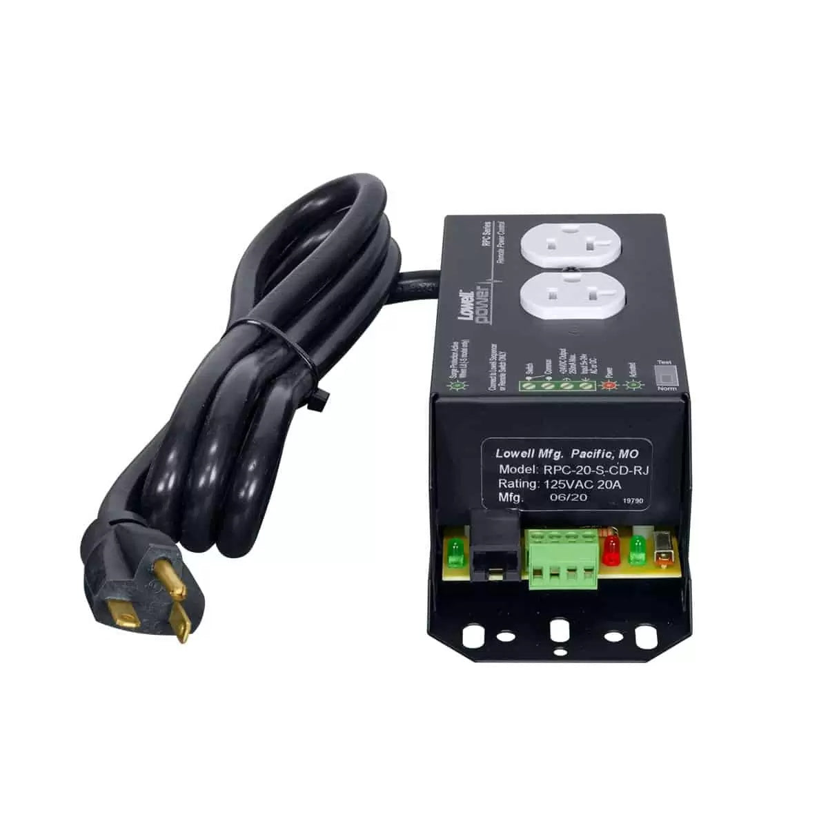 Lowell RPC-20-SCD-RJ Remote AC Power Control With RJ45 Jack