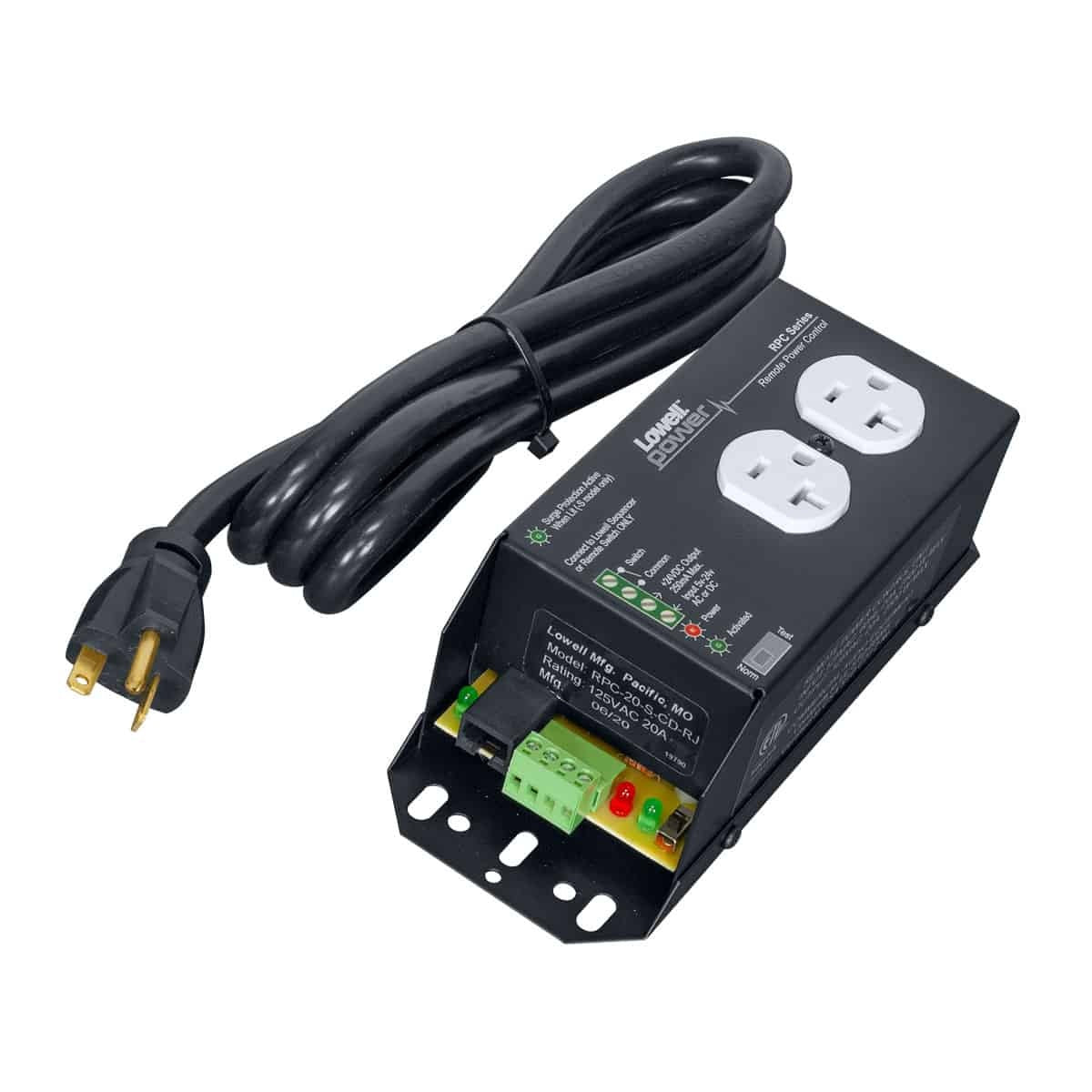 Lowell RPC-20-SCD-RJ Remote AC Power Control With RJ45 Jack