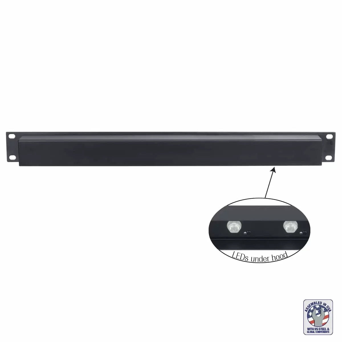 Lowell RPL-F 1U Rack Panel With LED Interior Lighting