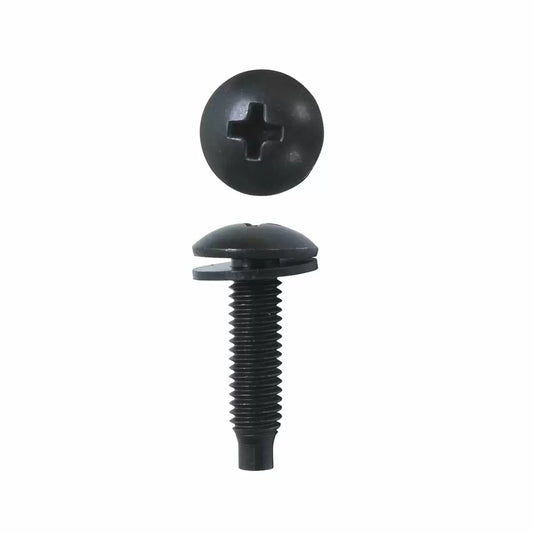 Lowell RS Series Rack Screws Phillips Truss Head Black | 100pk