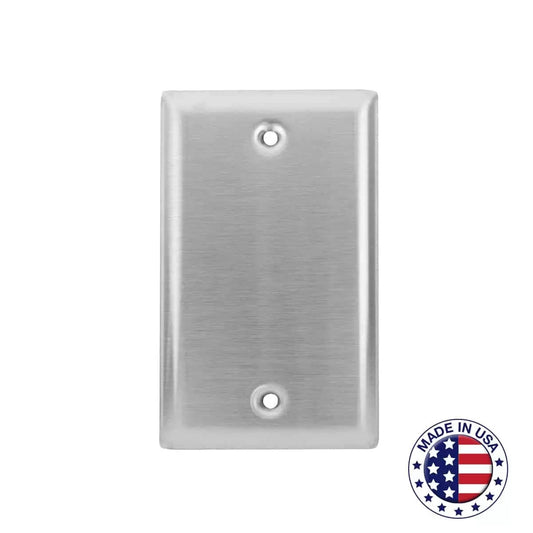 Lowell Blank Stainless Steel Wall Plate For Standard Gang Boxes | 1 Gang