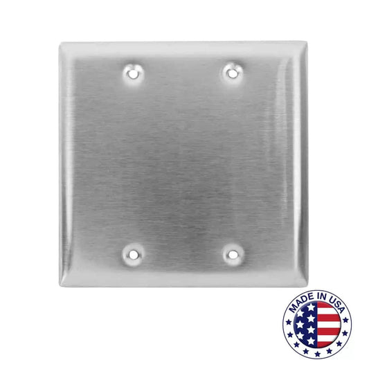 Lowell Blank Stainless Steel Wall Plate For Standard Gang Boxes | 2 Gang