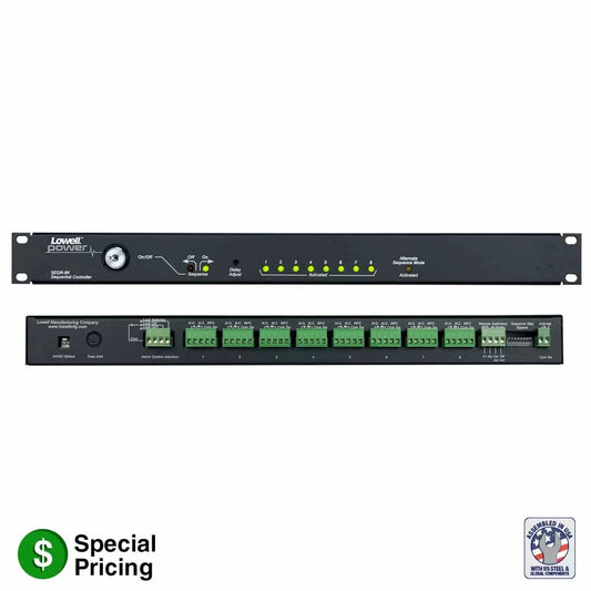 Lowell SEQR Power Sequencer 1U Rackmount Low Voltage Sequencer | 8 Step | Barrier Strip | Key Switch