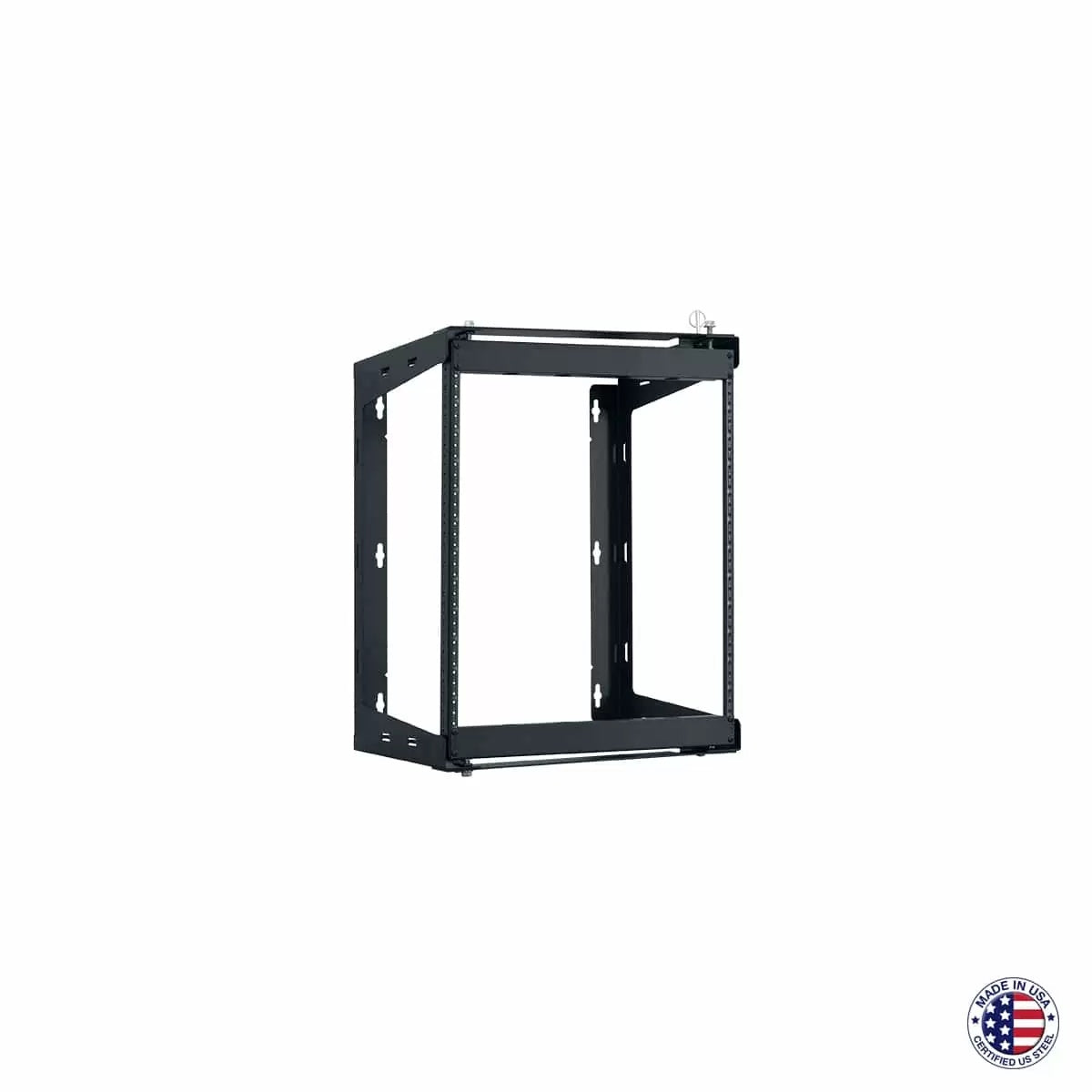 Lowell SR Series 12U Swing Gate Wall Rack Open-Frame Steel | 12"D