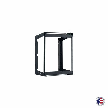 Lowell SR Series 12U Swing Gate Wall Rack Open-Frame Steel | 12"D