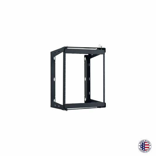 Lowell SR Series 12U Swing Gate Wall Rack Open-Frame Steel | 12"D