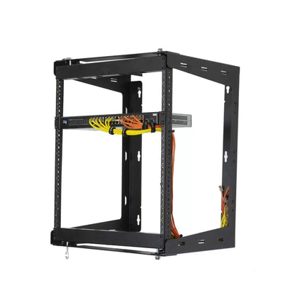 Lowell SR Series 12U Swing Gate Wall Rack Open-Frame Steel | 18"D